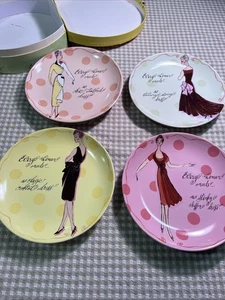 ROSANNA SALAD PLATES "EVERY WOMAN NEEDS..." ORIGINAL CARRYING CASE BOX Set Of 4 - Picture 1 of 10