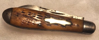 Navaja de bolsillo Early Case Bros. Little Valley NY cuchillo de mango de hueso de 2 hojas Foto 1 de 4
