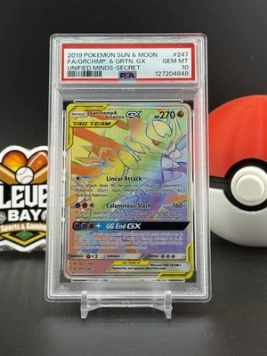 Garchomp & Giratina GX #247 Unified Minds Secret Pokemon Sun & Moon PSA 10 (CB) - Image 1 of 2