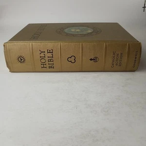 Vintage Holy Bible Gilt Edge Catholic Action Edition Good Will 1953 EXC COND - Imagen 1 de 10