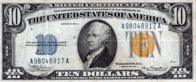 1934 - A $10 North Africa Silver Certificate Fr. 2309 VERY FINE - Image 1 of 3