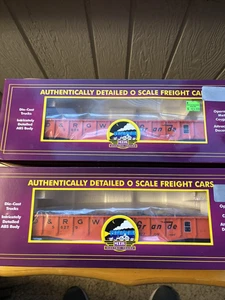 Pair MTH O Gauge 20-95635 & 36 Denver Rio Grande D&RGW Gondola Cars w/ Junk Load - Picture 1 of 5
