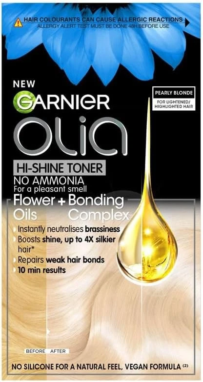 Garnier Olia Hi-Shine Hair Toner Neutralises Brassy Tones No Ammonia Vegan Fo