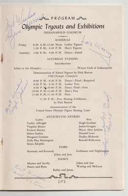 SIGNED 1952 Olympic Ice Figure Skating Olympic Tryouts Official Program 5 AUTO - Image 1 of 2