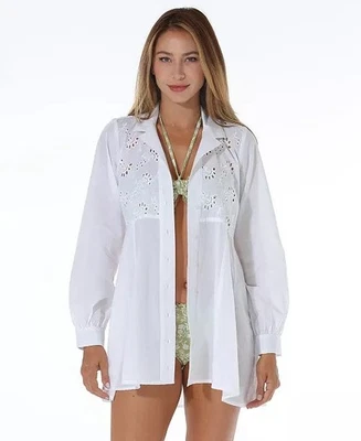 Женский купальный чехол Raviya с петлями на пуговицах Macy's размер средний белый - Изображение 1 из 4