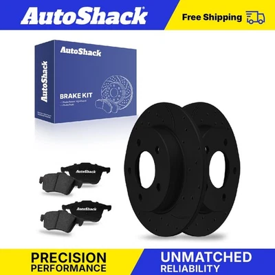 Rear Drilled Slotted Brake Rotors Ceramic Pads for Mazda 3 2009 3 Sport - Image 1 of 2