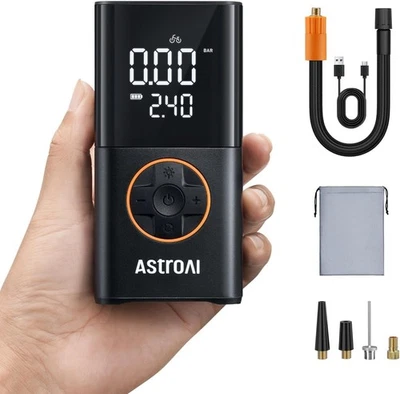 AstroAI Kabelloser Elektrische Luftpumpe, Tragbare Akku Fahrradpumpe mit alle
