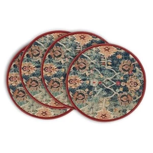 Boho Bohemia Style Round Placemats Set of 4, 14 Inch Country Rustic Farmhouse - Picture 1 of 2
