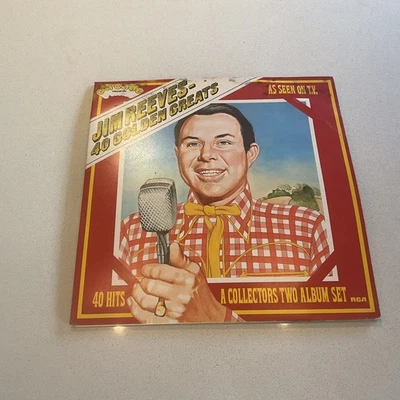 jim reeves 40 golden greats 12"x33rpm rare uk double country record album - Image 1 of 4