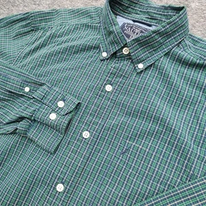 NAUTICA 100% Cotton Shirt Mens M Plaid Green Long Sleeve Button Down Collar - Picture 1 of 10