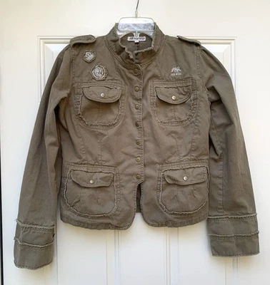 Chaqueta para mujer DUB WISE talla L militar verde oliva algodón bolsillos militar informal Foto 1 de 4