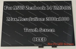 14.0" ASUS Zenbook 14 OLED UM3402 2.8K LCD Touch Screen Panel Display Assembly - Foto 1 di 4