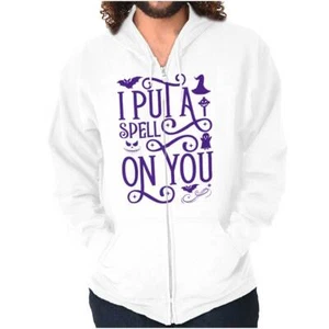 Halloween Witch I Put A Spell On You Song Womens Zip Hooded Sweatshirt Hoodie - Picture 1 of 7