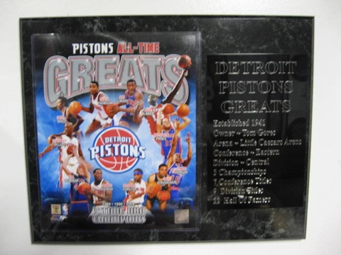 Detroit Pistons Greats team statistics plaque - New Lower Pricing!! Cover