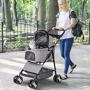 Passeggino per Cani Passeggino per Gatti 3 in 1 Multifunzione 4 Ruote Leggero Pieghevole - Foto 1 di 23