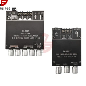 ZK-1002T / ZK-TB21 Bluetooth5.0 Audio Power Amplifier Module 100W*2 / 50W*2+100W - Picture 1 of 30