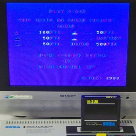 N-SUB Sega SC-3000 Japan Import Submarine Shooter SG-1000 markIII mark3 NTSC-J