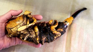 ORIGINAL BASEBALL PLAYERS MEERSCHAUM PIPE COLOSSUS PIPE ORIGINAL CASE 14K C-1880 - Picture 1 of 18