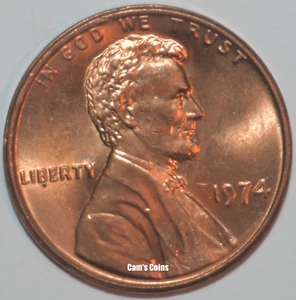 1974 P Lincoln Memorial Penny Brilliant Uncirculated Cent Red BU Coin - Picture 1 of 2