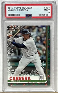 2019 Topps Holiday #107 Miguel Cabrera PSA Mint 9 Detroit Tigers - Picture 1 of 2