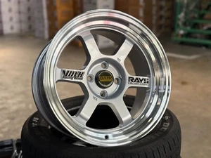New 16x8 ET20 ULF TE37V Vintage (4 Wheel) 4x100 fit HONDA TOYOTA MAZDA Silver - Picture 1 of 11