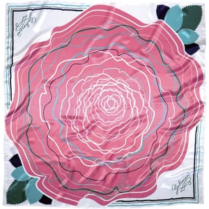 Très Joli Foulard Carré Eléxir Imprimé Rose Galimard 88 x 88 cm - Imagen 1 de 4