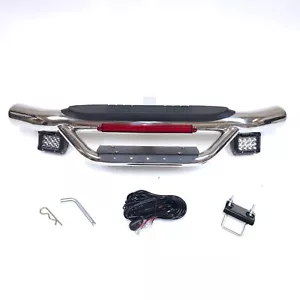 2" Receiver Heavy Duty Tow Chrome Hitch Drop Step Bar Brake Reverse Spot Light - Foto 1 di 13