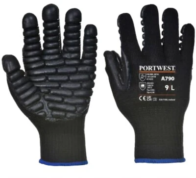 PORTWEST Anti Vibration Glove Power Tools Jack Hammer Safety work wear warmth - Image 1 of 4