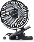 Clip On Fan, 4 Inch Small Desk Fan, 3 Speeds Stroller Fan Strong Airflow, Usb Fa