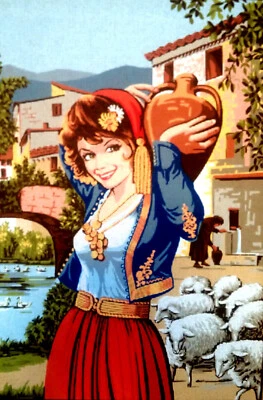 Tapiz de punta de aguja lienzo pintado C1833 - Joven Dama (24"x32") Tapiz L Foto 1 de 2