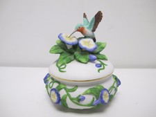 Lovely Hummingbird Porcelain Trinket Box by San Francisco Music Box Plays Song