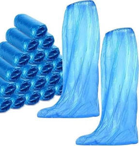 Disposable Shoe Covers 60 Pack (30 Pairs) Blue Rain Shoes and Boots Cover Plasti - Picture 1 of 2