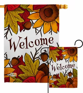 Herbst Willkommen Garten Flagge Ernte & Herbst Deko Geschenk Hof Haus Banner - Bild 1 von 17