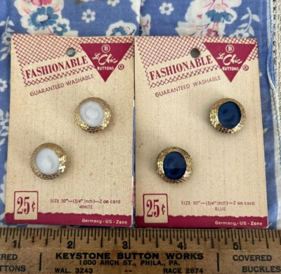 Germany-US Zone Retail Cards of  early 1950s Moonglow Glass. Gold Luster  11/16" - Image 1 of 4