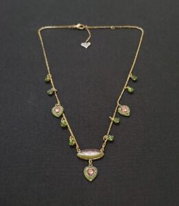 Glass Works Studio Brass Crystal Heart Drop Pendant Necklace