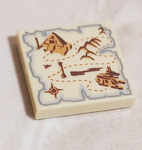 New LEGO Map Pyramid Sphynx Compass PRINTED 2x2 Tan Sand Dunes Desert Explorer - Picture 1 of 1