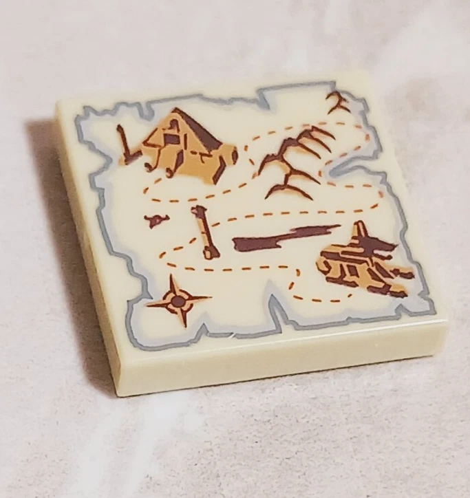 New LEGO Map Pyramid Sphynx Compass PRINTED 2x2 Tan Sand Dunes Desert Explorer - Image 1 of 1