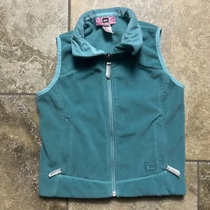 REI Fleece Vest Girls Youth Small Teal Seafoam Full Zip Fleece Vest Pockets 8-10 - Picture 1 of 8