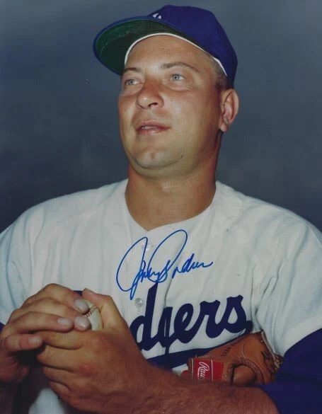 Autographed 8x10 JOHNNY PODRES  Los Angeles Dodgers photo - COA - Image 1 of 1