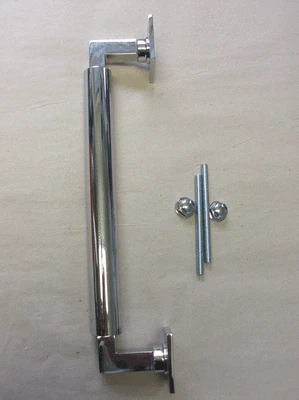 STOSSGRIFF Stangengriff Haustürgriff EDEL Bauhaus Messing-NICKEL/ Chrom edel - Bild 1 von 3