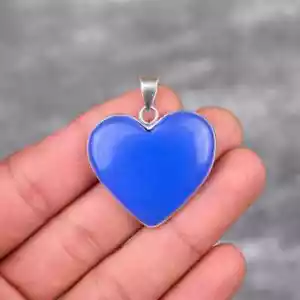Adorabile Calcedonio Gemma 925 Argento Sterling Fatto a Mano Ciondolo AS-4 - Foto 1 di 4