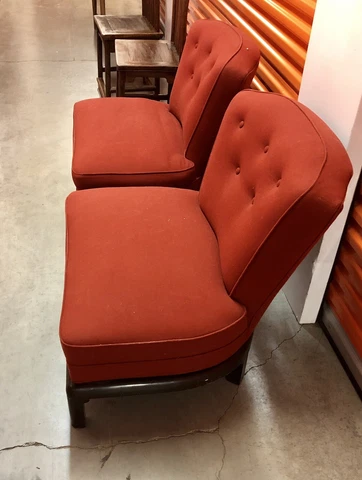 VINTAGE 60s PAIR OF SLIPPER CHAIRS BY JAMES LA MONT FOR BAKER Cover