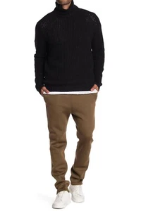 $395 HELMUT LANG Men's Designer Stylish High Waisted Brown Pants Trousers Jogg S - Picture 1 of 9