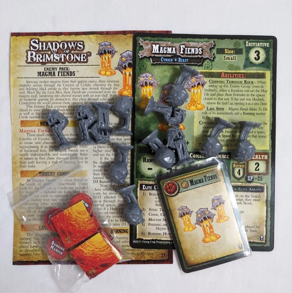 SHADOWS OF BRIMSTONE Board Game MAGMA FIENDS ENEMY PACK Non-Retail FFP - Image 1 of 1