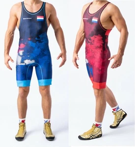 Herren NIEDERLANDE Wrestling Suit Anzug Berkner UWW Representative Ringertrikot - Bild 1 von 17