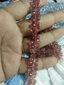 AAA STRAWBERRY QUARTZ TEARDROP FACETED 5.5X8.5 MM GEMSTONE BEADS 7" STRANDS - Picture 1 of 4
