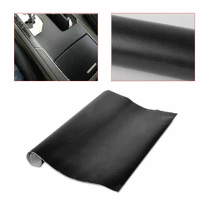 Black Car Imitation Leather Texture Film Wrap Sheet Roll Sticker Decal 150x50cm - Picture 1 of 10