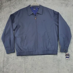 Men’s Chaps Size XL Harrington Zip Bomber Jacket Blue Plaid Lining NWT w/ Mark - Picture 1 of 24