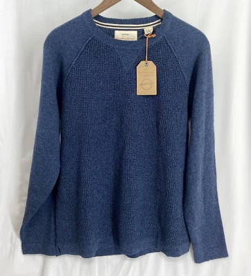 全新带标签 Weatherproof 复古大号男式套衫蓝色针织蓝色运动衫 — 第 1/4 张图片