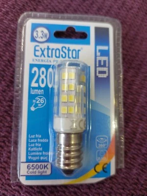 LED 3.3w pygmy lamp 6500K cold light white SES E14 fridge appliance bulb - Image 1 of 2